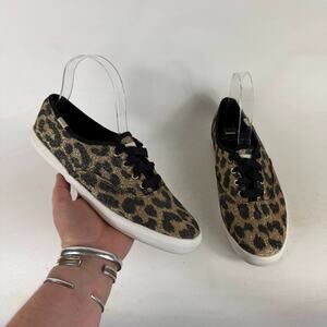 Keds X Kate Spade New York Champion Glitter Sneakers Women's 8 Leopard Print